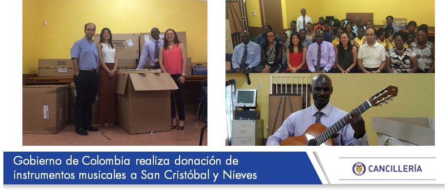 Gobierno realiza donación de instrumentos musicales a San Cristóbal y Nieves
