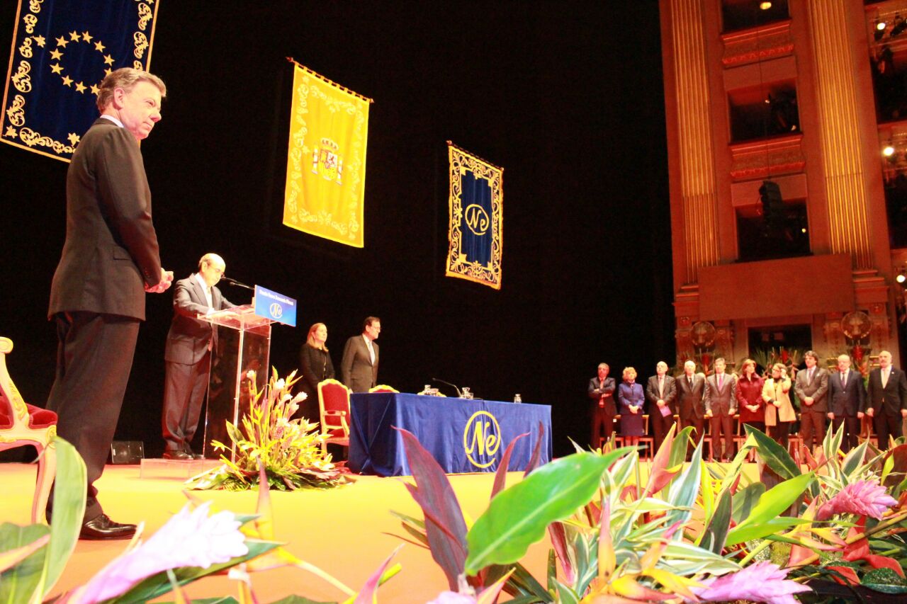 Intervención del presidente del Gobierno en acto de entrega del Premio Nueva Economía Fórum al presidente de la República de Colombia