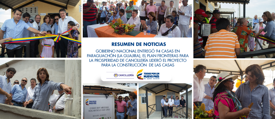 Cancillería lideró el proyecto para la construcción   de las casas de La Guajira