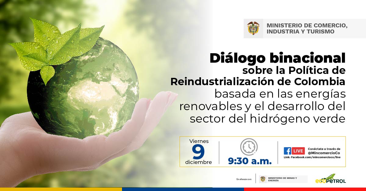 Diálogo binacional sobre la política de reindustrialización de Colombia basada en energías renovables y el desarrollo del sector del hidrógeno verde