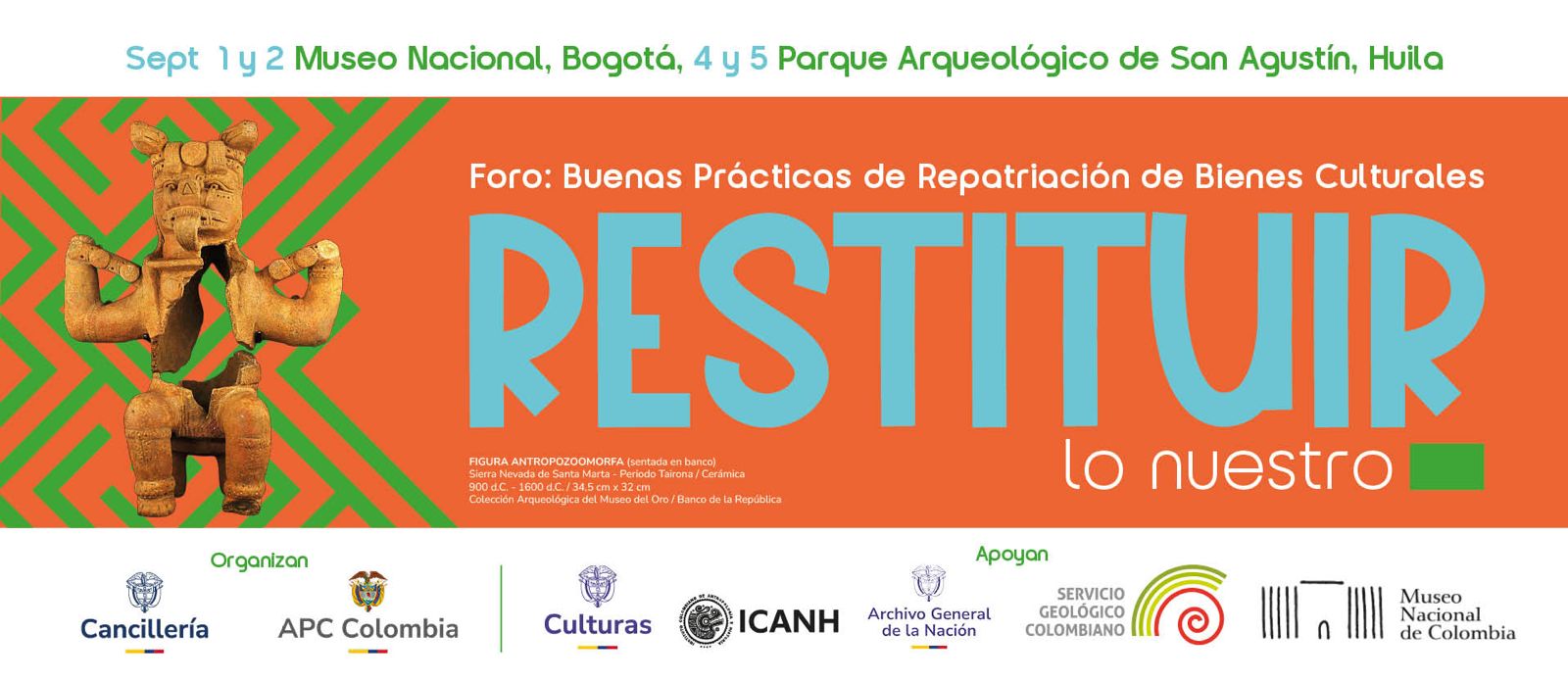 En septiembre, Bogotá y San Agustín serán sede del Foro Internacional sobre Repatriación y Restitución de Bienes Culturales