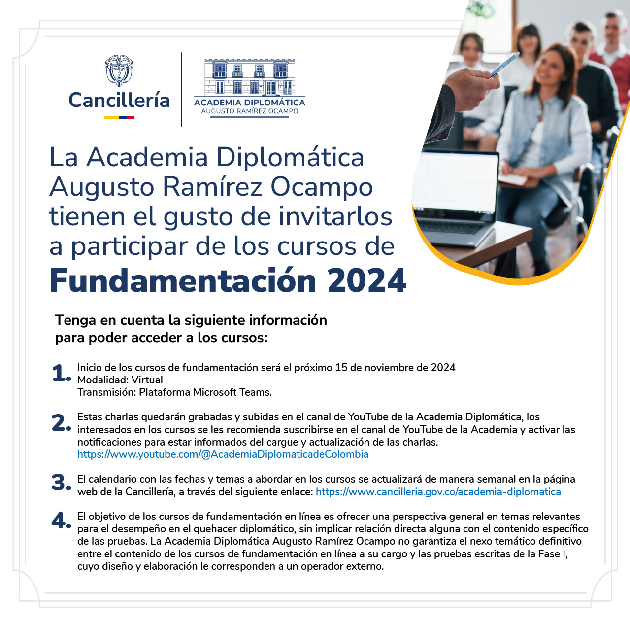 Cursos de fundamentación organizado por la Academia Diplomática 