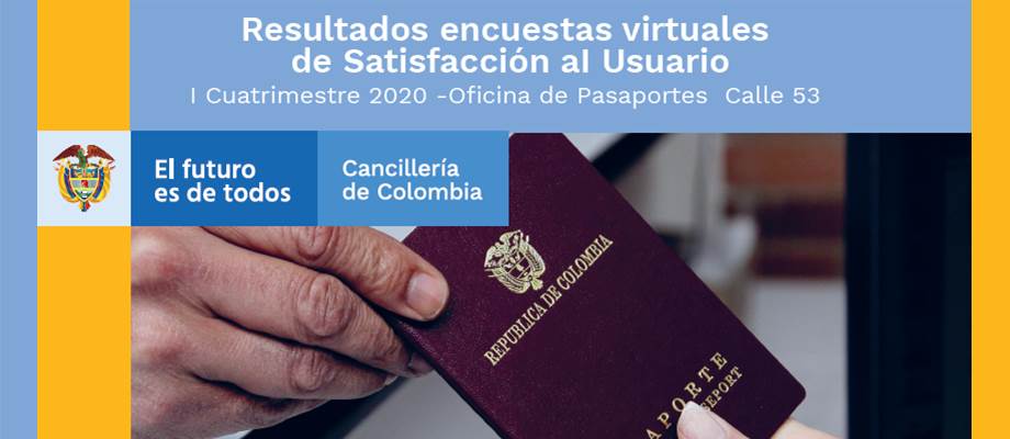 Resultados encuestas virtuales de satisfacción aI usuario del I cuatrimestre de 2020 - Oficina de Pasaportes Calle 53