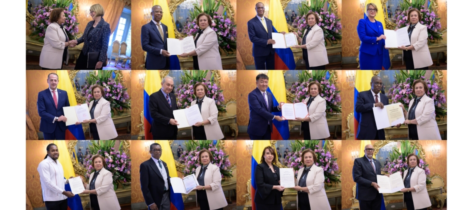 La Canciller (e) Rosa Yolanda Villavicencio Mapy recibió copias de estilo de las cartas credenciales de 12 embajadores no residentes acreditados ante Colombia