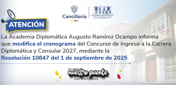 Actualización en el cronograma para el Concurso de Ingreso a la Carrera Diplomática y Consular 2027